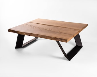 Coffee Table made of Oak Wood // Handmade and Industrial // Studio Cerise - Contemporary and Luxury Furniture