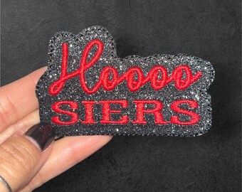 3” embroidery glitter iron on patch
