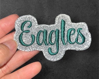 football 3" embroidery glitter iron on patch