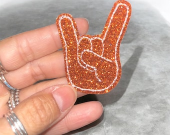 Mini hand embroidery glitter iron on patch
