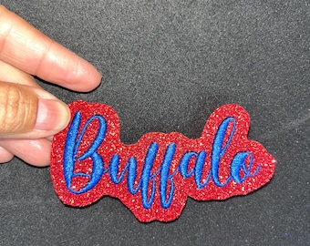 Buffalo glitter iron on patch