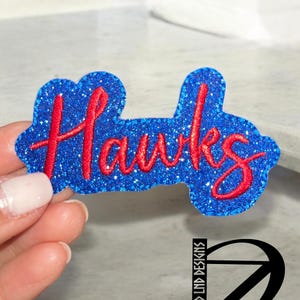 Hawks glitter iron on patch