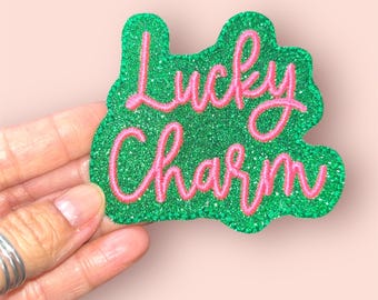 Lucky Charm glitter embroidery  iron on patch