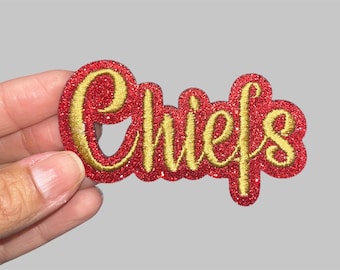 Football embroidery glitter iron on patch