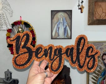 Double glitter bean stitch glitter iron on patch