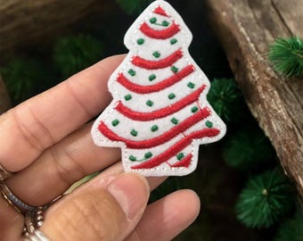 Patch Ricamata Albero Di Natale - Termoadesiva/Cuci, Decorazione Per Calza O Abbigliamento, 6,9x7,9 Cm - 3