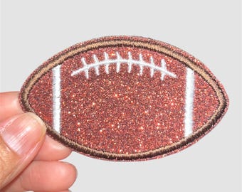 Glitter football  iron on patch