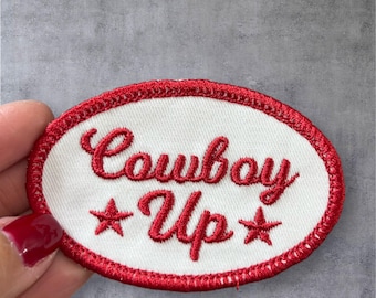 Cowboy Up iron on patch