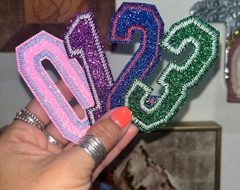 Glitter varsity iron on patch