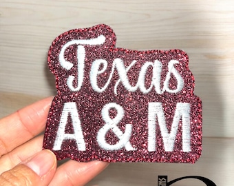 football embroidery  3" glitter iron on patch