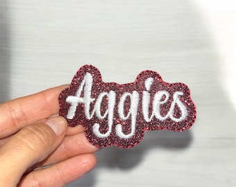 3" embroidery  glitter iron on patch