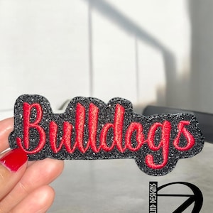 Bulldogs glitter iron on patch