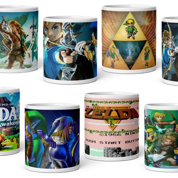 The Legend of Zelda - Tears of the Kingdom - Breath of the Wild - Ocarina of Time - Link - Zelda - Sheik - 11 ounce ceramic mug!