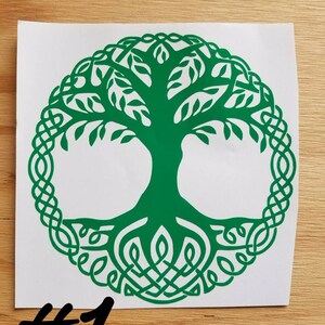 Celtic Tree of Life, St Patrick's Day Irish Knotwork Vinyl Decal - ready to apply to windows, walls, cars, electronics and more!