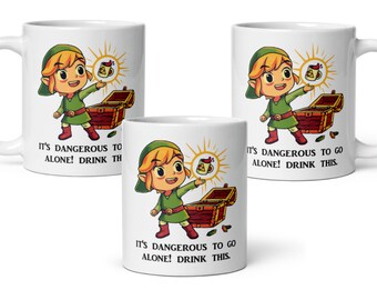 The Legend of Zelda - Link - It's Dangerous To Go Alone - Drink This - You Found Coffee - 11 ounce ceramic mug!