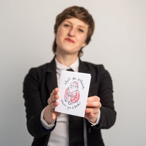 Quelle est la différence entre vous et le Père Noël ? Lots de cartes - Noël, Fêtes