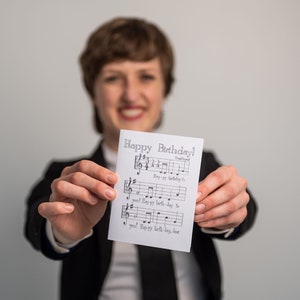 Joyeux anniversaire ! Carte de score de musique de chanson