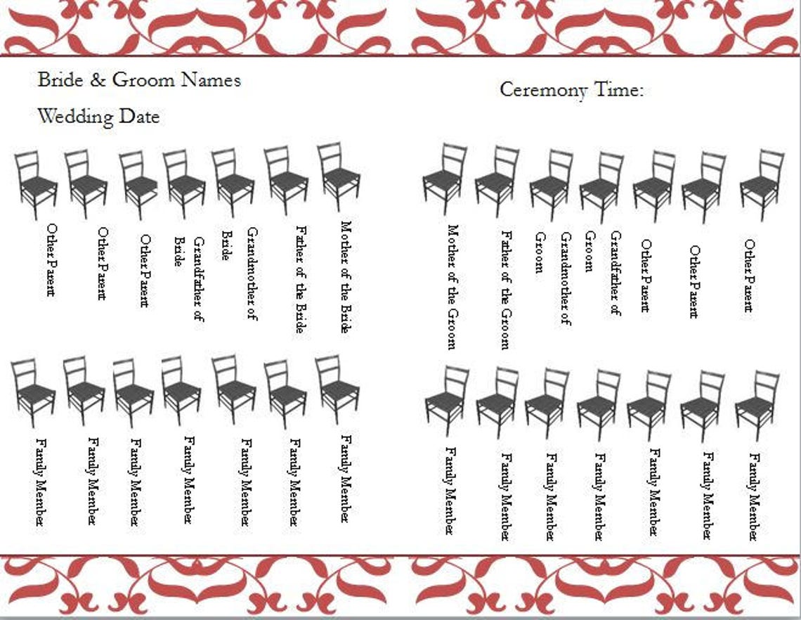 Wedding Ceremony Diagram Etsy