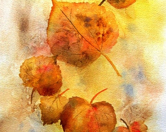 Instant download print at home step by step watercolour tutorial of autumn leaves fall foliage