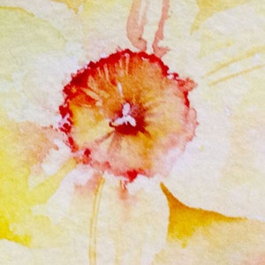Instant download print at home step by step tutorial watercolour painting Lost and Found Daffodils art gift image 5