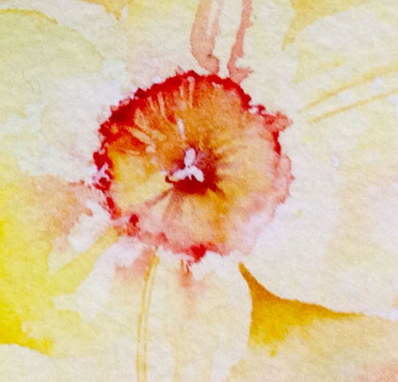 Instant download print at home step by step tutorial watercolour painting Lost and Found Daffodils art gift image 5