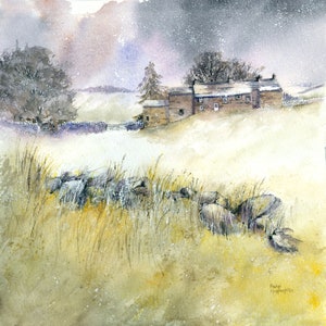 Wall art giclee print watercolour painting print on paper on cavas