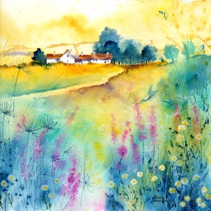 Home Decor art Wall art Print of Watercolour painting landscape art