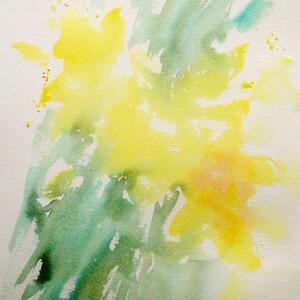 Instant download print at home step by step tutorial watercolour painting Lost and Found Daffodils art gift image 2