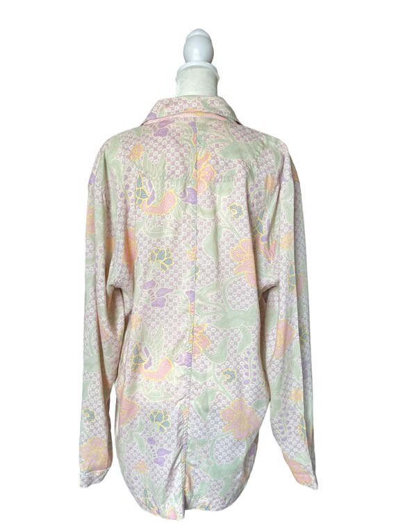 90s pastel floral lightweight blazer | vintage pu… - image 8
