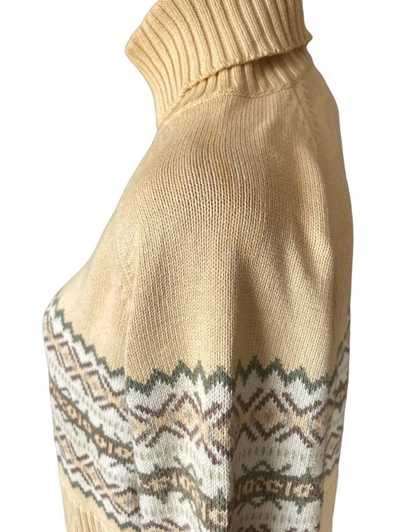 90s light yellow knit fair isle sweater | vintage… - image 7