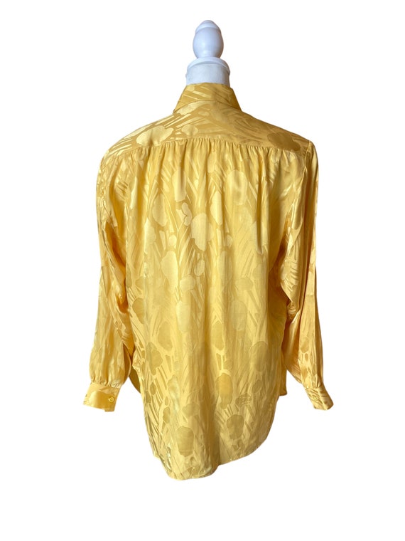 80s yellow button down blouse | vintage canary ye… - image 6