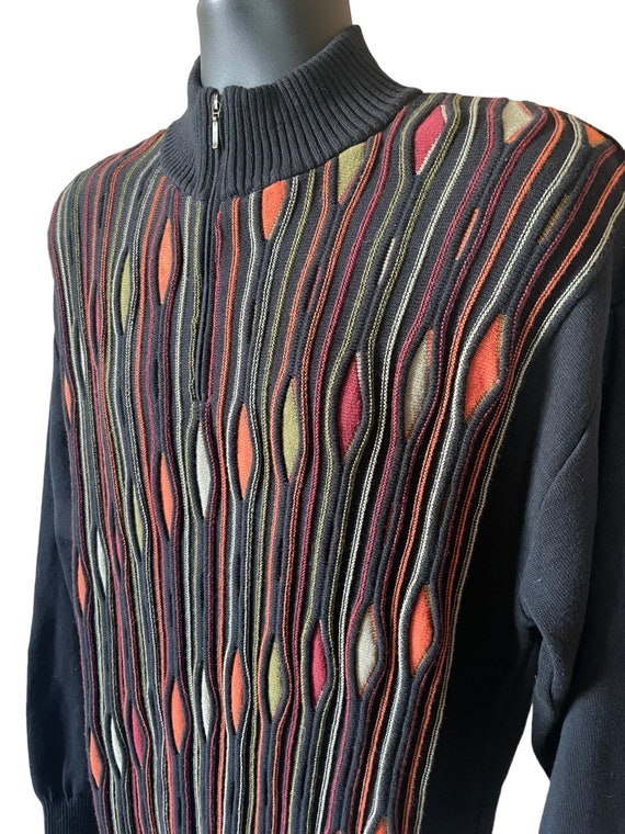 90s black coogi half zip knit sweater | vintage o… - image 3