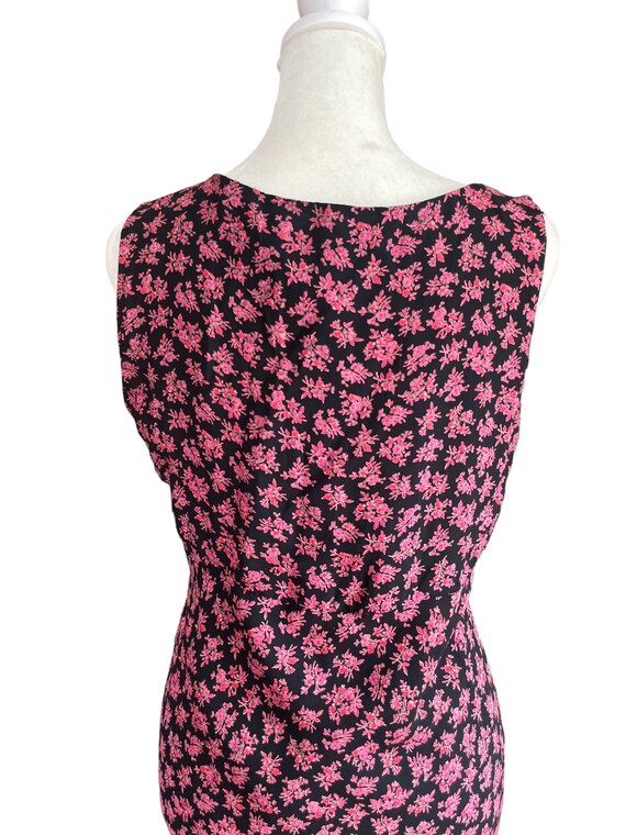 90s pink floral black slip dress | vintage floral… - image 10