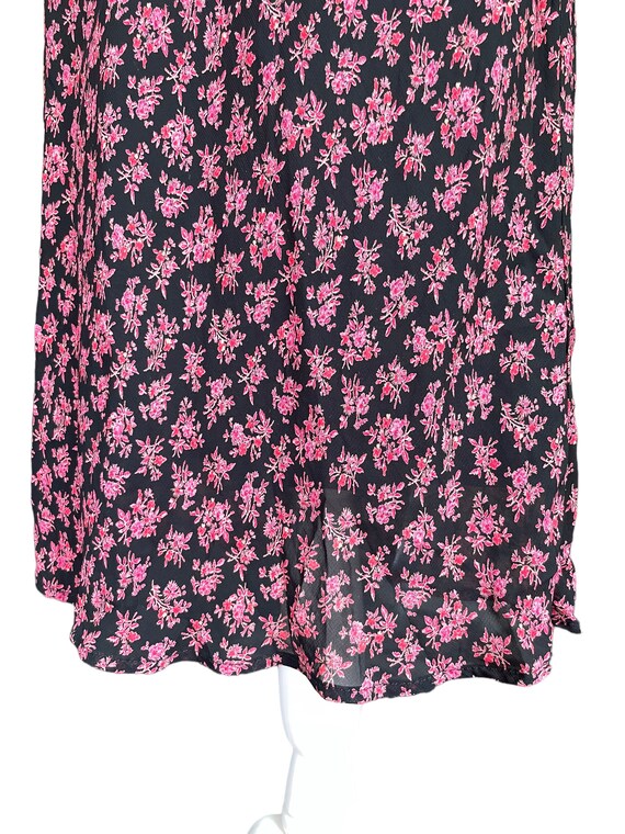 90s pink floral black slip dress | vintage floral… - image 7