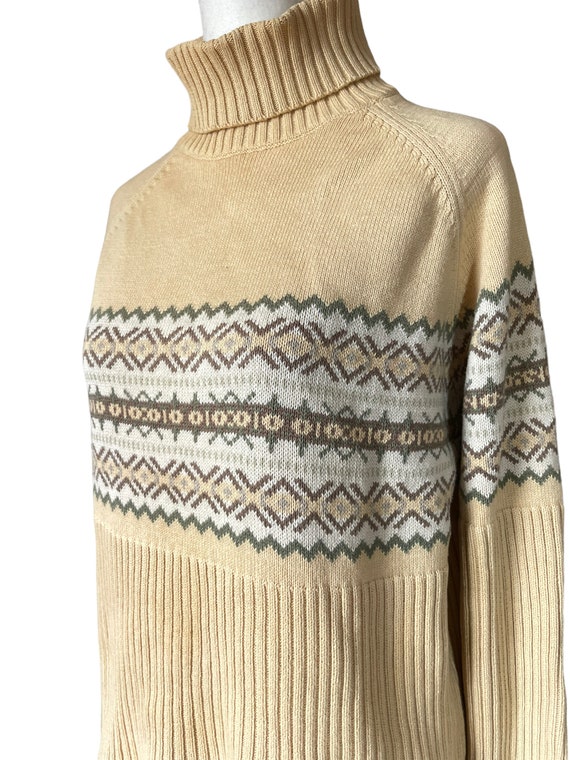 90s light yellow knit fair isle sweater | vintage… - image 3