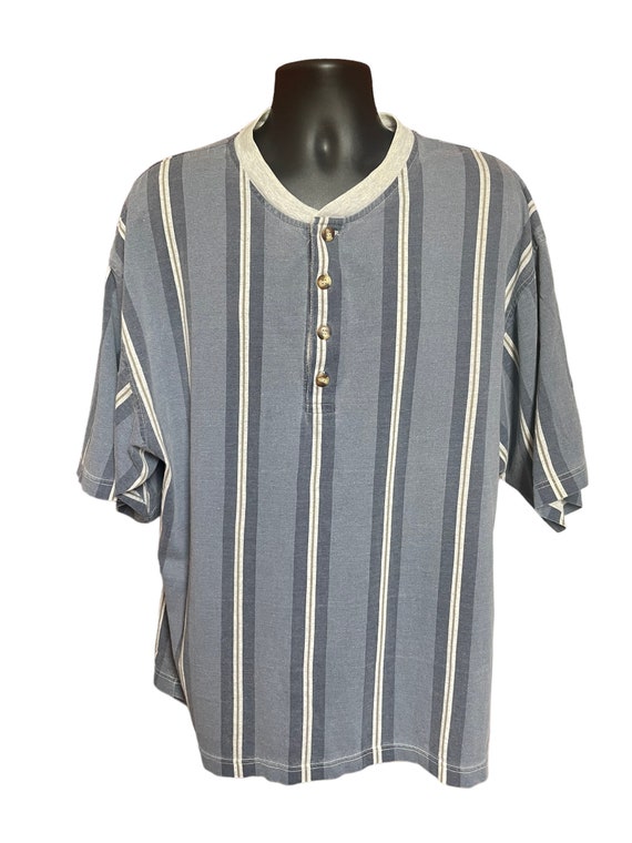 90s sonoma blue striped t-shirt | vintage 1/2 but… - image 3