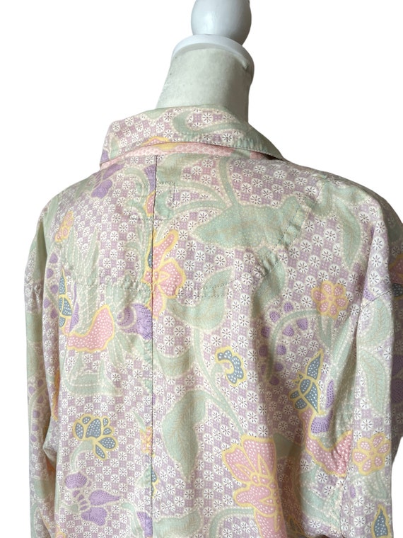 90s pastel floral lightweight blazer | vintage pu… - image 9