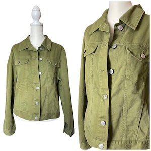 Womens army online green denim jacket