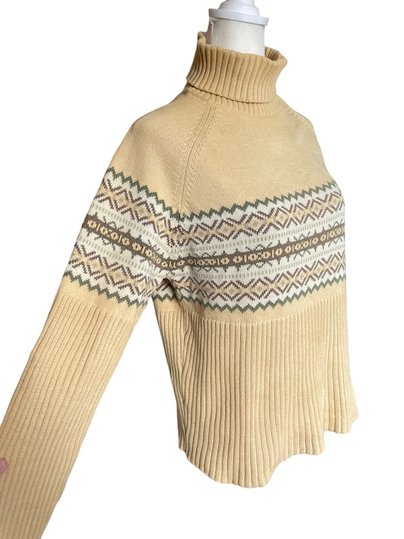 90s light yellow knit fair isle sweater | vintage… - image 4