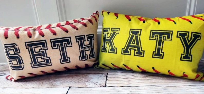 Tennis Pillow Cover FREE SHIPPING Personalized Sports Pillowcover Custom Name Soccer Football Softball Family Pillow Baseball