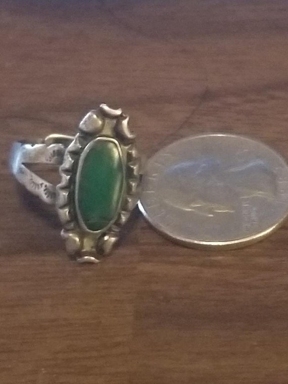 Fred Harvey Era Sterling Silver and Mexican Jade R