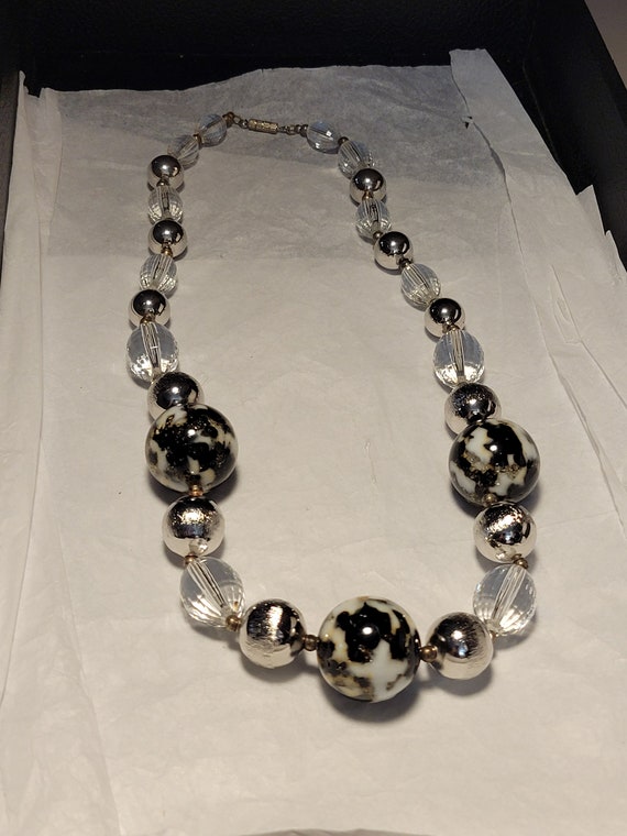 Vintage Statemen Crystal, Silver Bead and Marble B