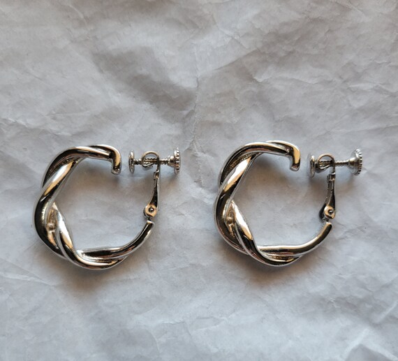 Napier silver outlet hoop earrings