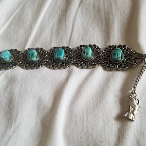 Vintage Revival Jewelry Egyptian Scarab Beetle Link Bracelet