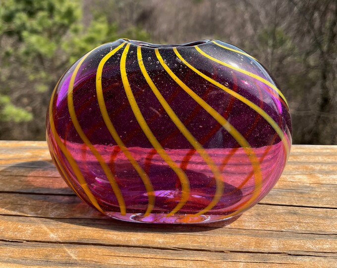 Purple and Yellow Wave Smash Vase Etsy