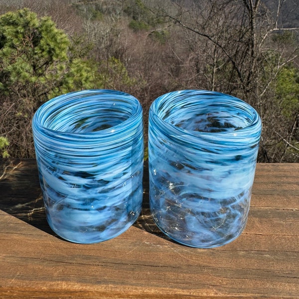 Blue Ridge swirl glasses-set of 2 (B)