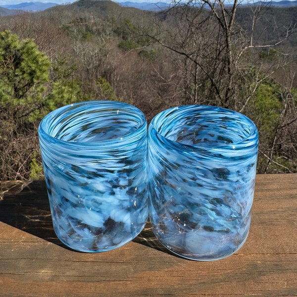 Blue Ridge swirl glasses-set of 2 (C)