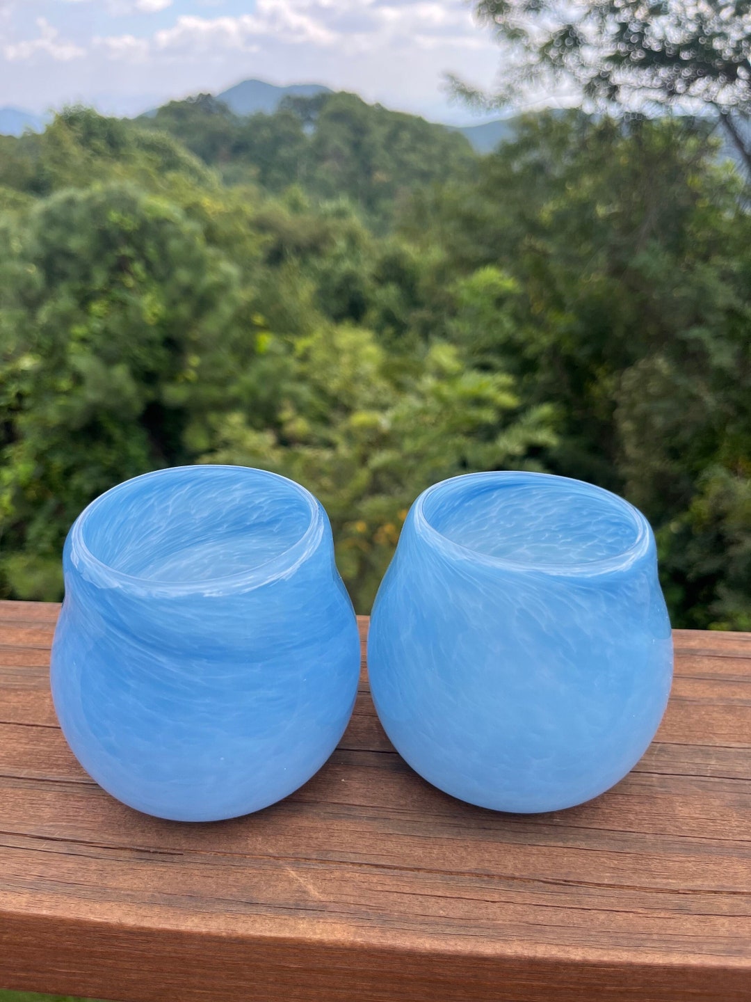 Baby Blue Glassesset of 2 A Etsy