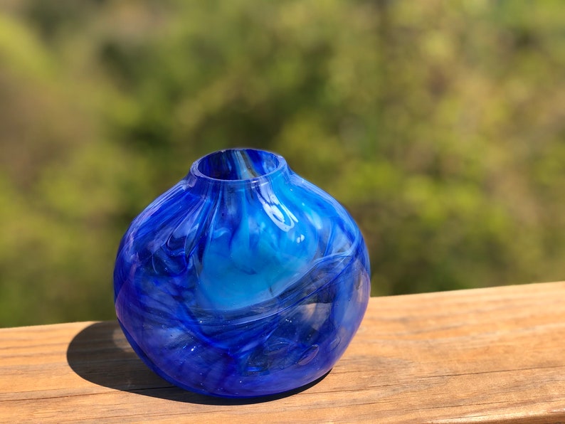 Blue Swirl Smash Vase 2nd Etsy