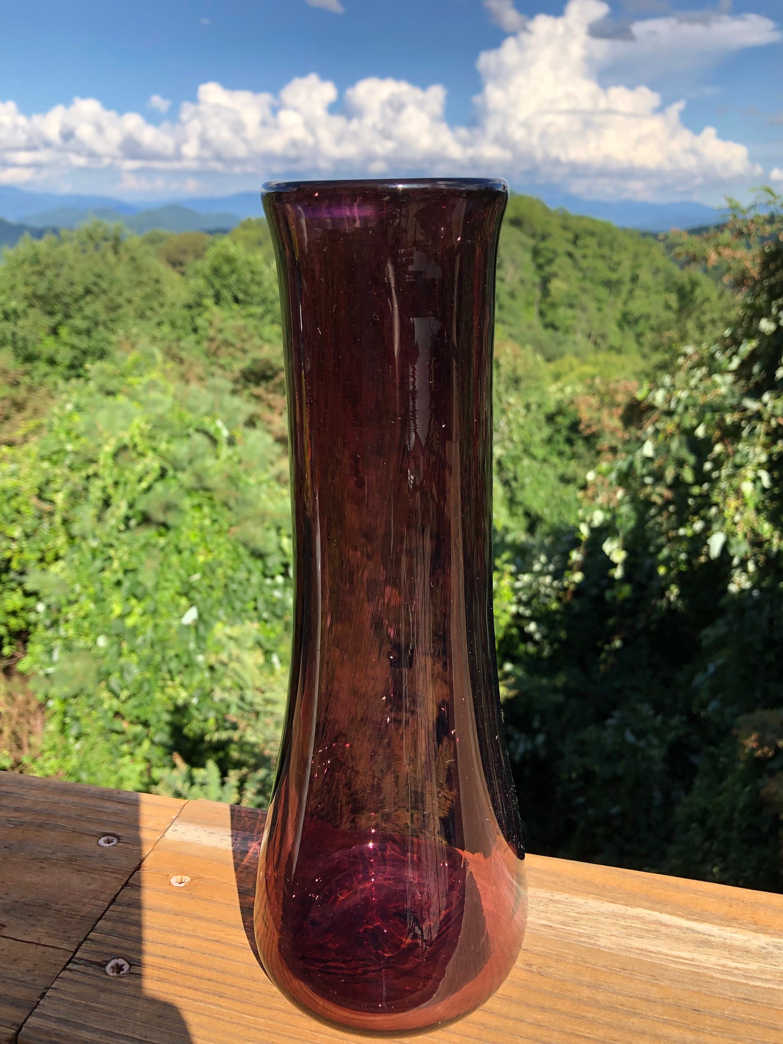 Tall purple vase Etsy